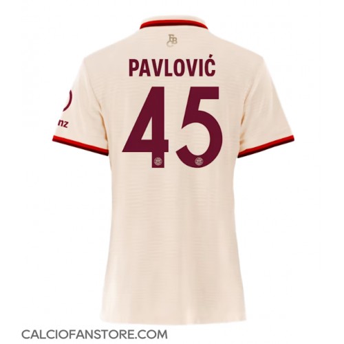 Maglia Calcio Bayern Munich Aleksandar Pavlovic #45 Terza Divisa Donna 2024-25 Manica Corta